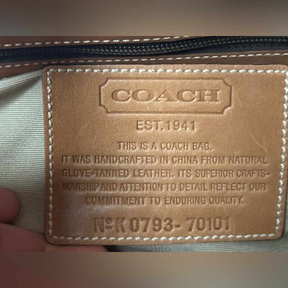 Vintage 90s Y2K COACH F70101 Tan Leather Briefcase Messenger Bag - Picture 13 of 16